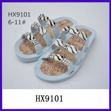 Slip on rhinestone designer sandal fancy lady sandal low price ladies sandals